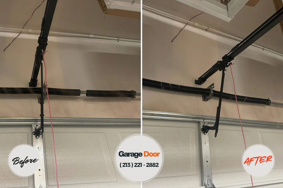 Before and after: garage door repair Lebanon, OR